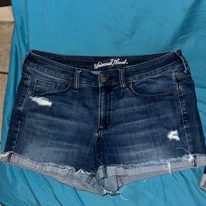 Universal Thread Distressed Dark Blue Jean Shorts